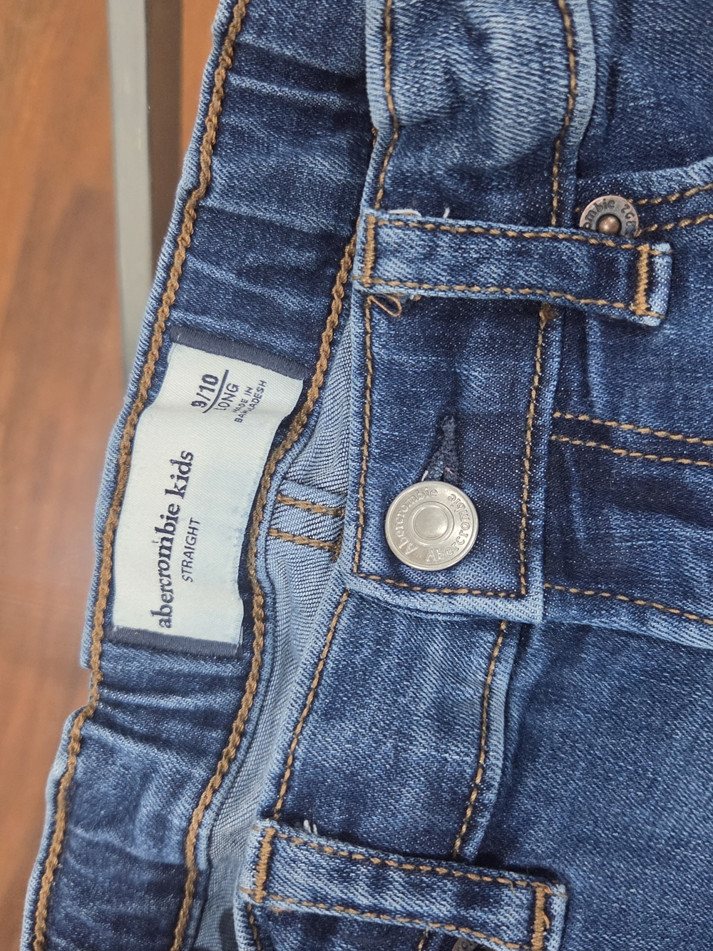 Abercrombie Kids Blue Straight Jeans - Classic Dark Wash